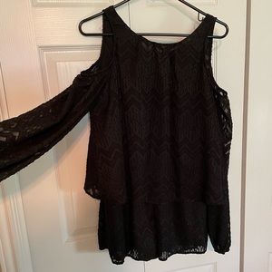 Black cold shoulder romper